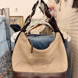 Dooney & Bourke Cream and Brown Leather Tote